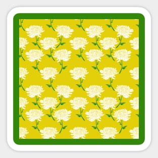 White Chrysanthemum Pattern in Citrine Color Sticker